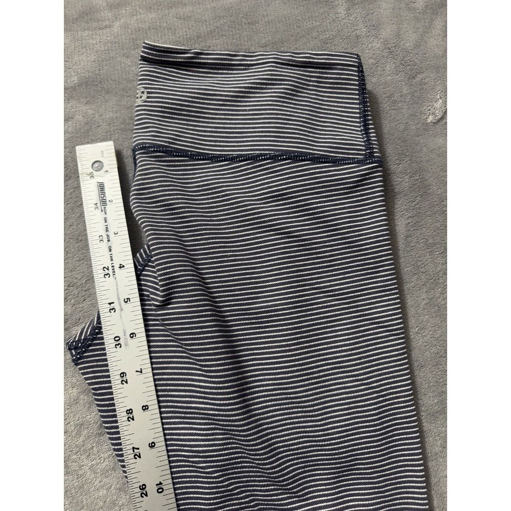 Lululemon Women's Wunder Under Pant Super Stripe Cadet Blue White Size 6 - Picture 8 of 9